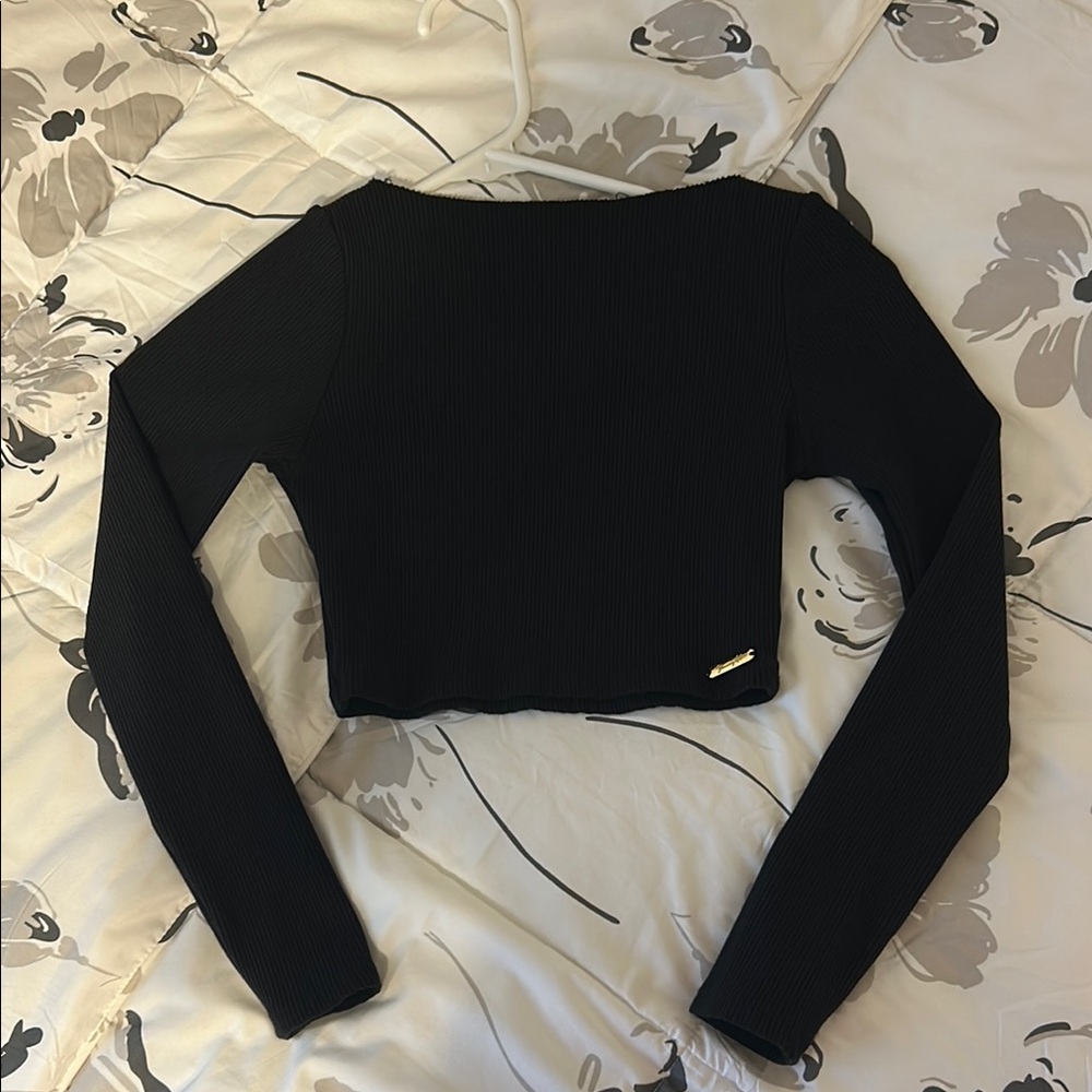 YoungLA for her cropped wide neck black long sleeve